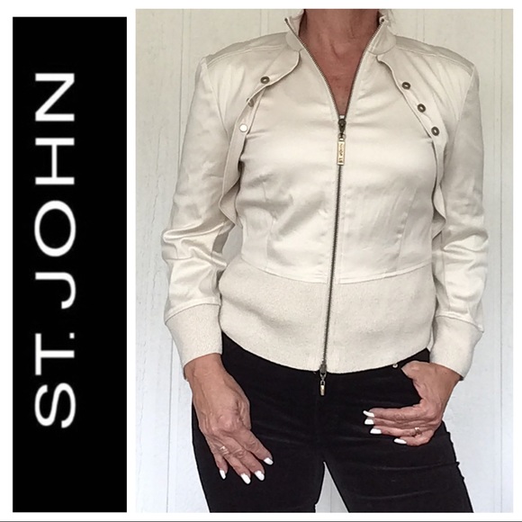 St. John Jackets & Blazers - ST. JOHN SPORT ZIP FRONT EMBELLISHED JACKET SMALL